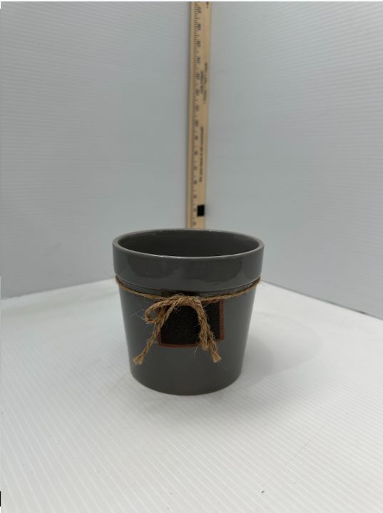 Decorative Pots, Color: gray with twine, Size: 5