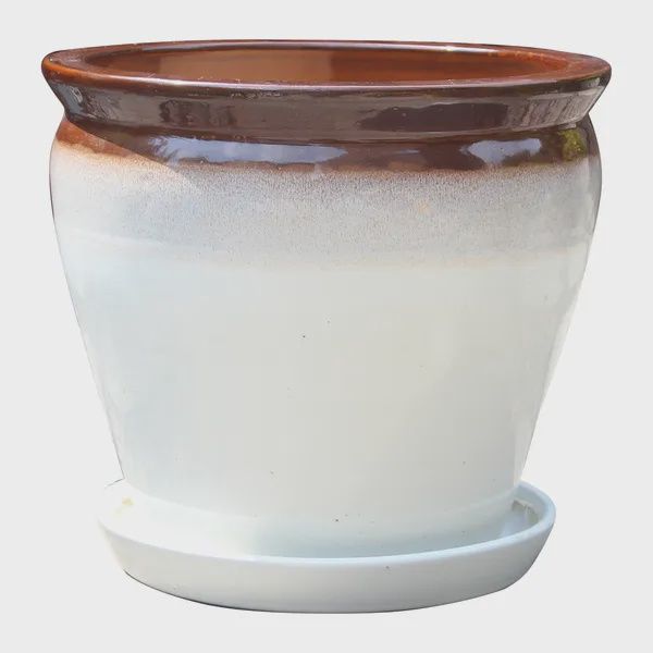 Fiona Planters, Color: Cognac Creamy, Size: 6.75 x 6.75