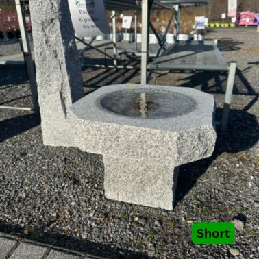 Granite Bird Baths, Size: Short