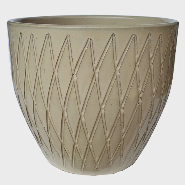 Diamond Scratch Pots, Variety: Tan 8.75"