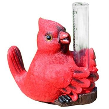 Resin Feathered Friends Collection Statuary With Rain Gauge
