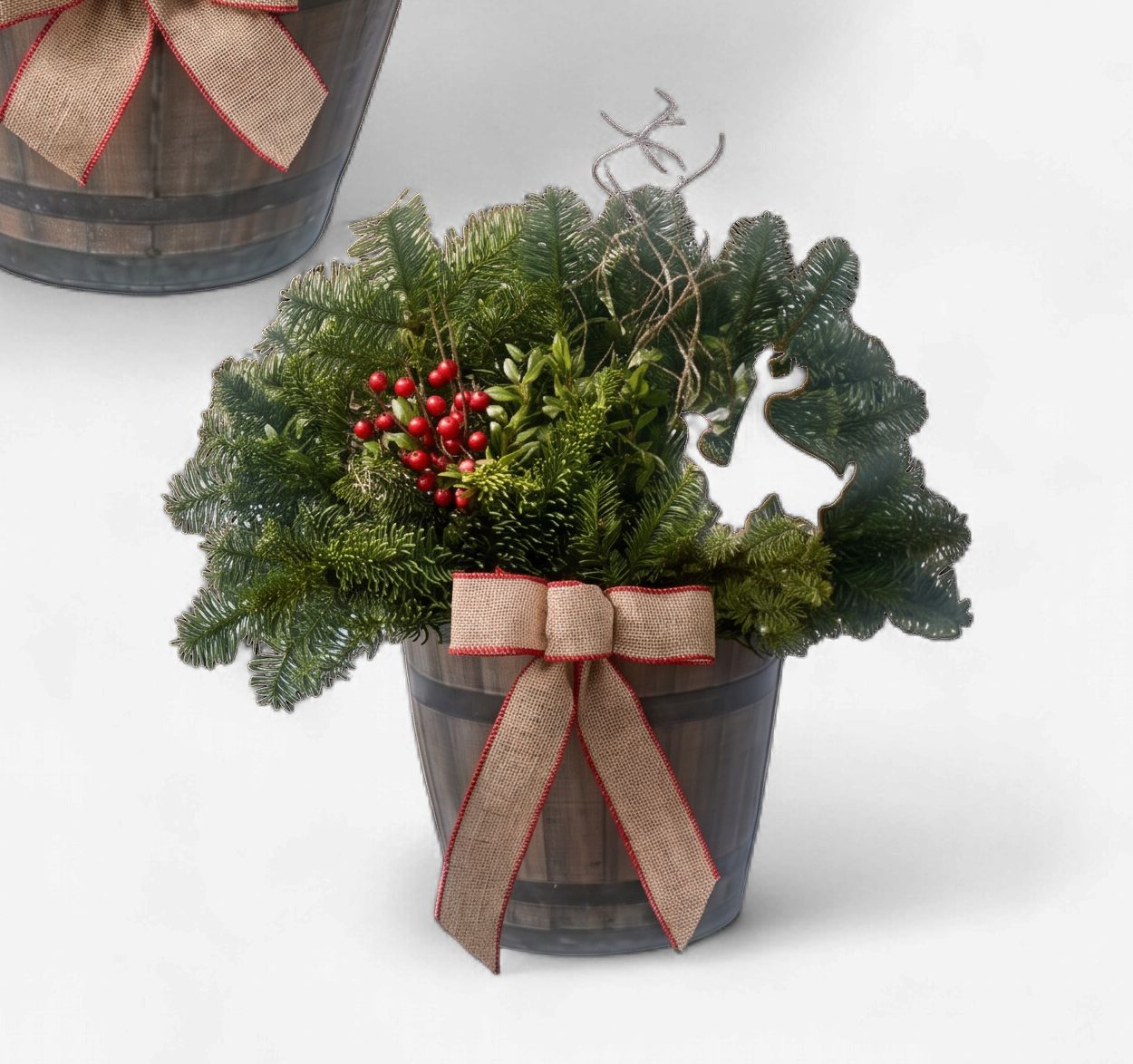 Whiskey Barrel Holiday Planters, Size: 8"