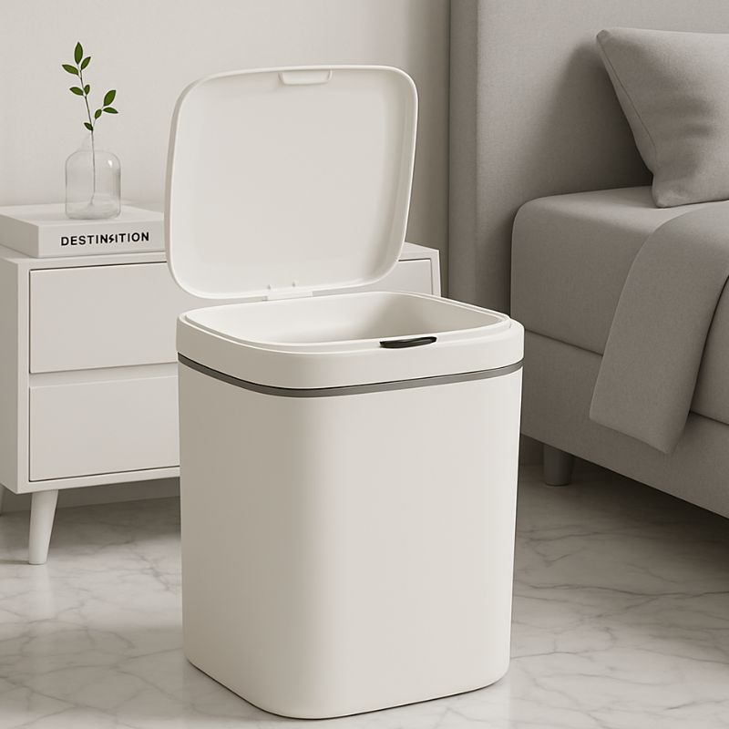 Trash Can 16L,Motion Sensor Trash Can Automatic Touchless, Smart Garbage Can with Lid,Auto-Adsorption,for Kitchen Bathroom(Battery not included)