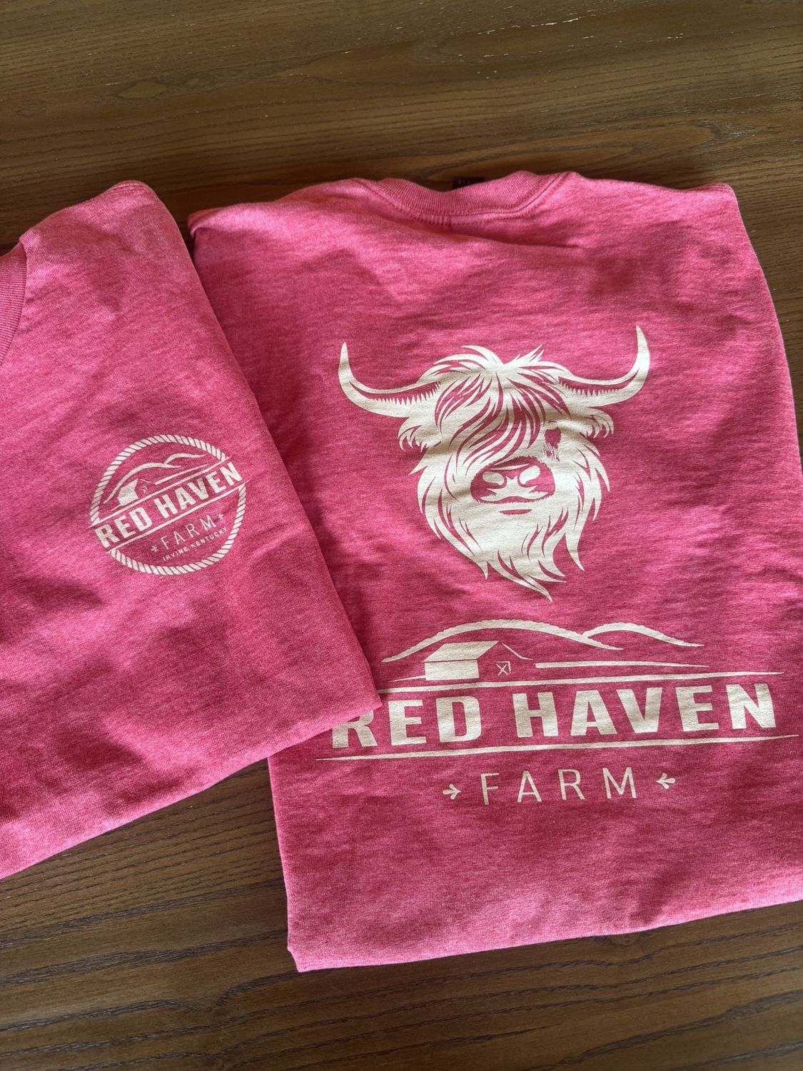 Highland Cow T-shirt, Color: Red, Size: S