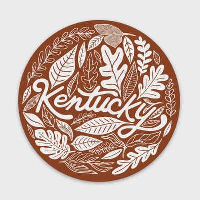 KY Brown Foliage Circle Sticker