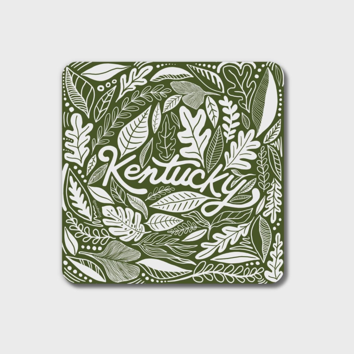 KY Green Foliage Square Sticker