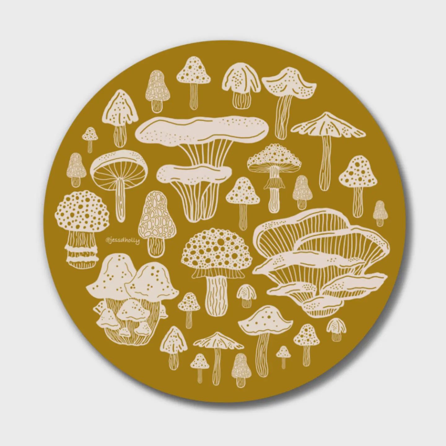 Mushroom Circle Sticker