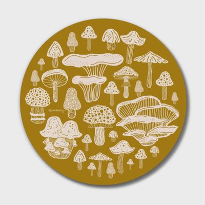 Mushroom Circle Sticker