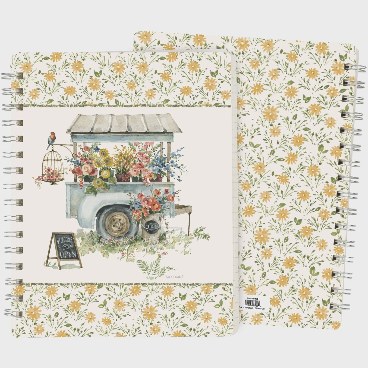 Spiral Notebook - Flower Cart