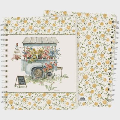 Spiral Notebook - Flower Cart