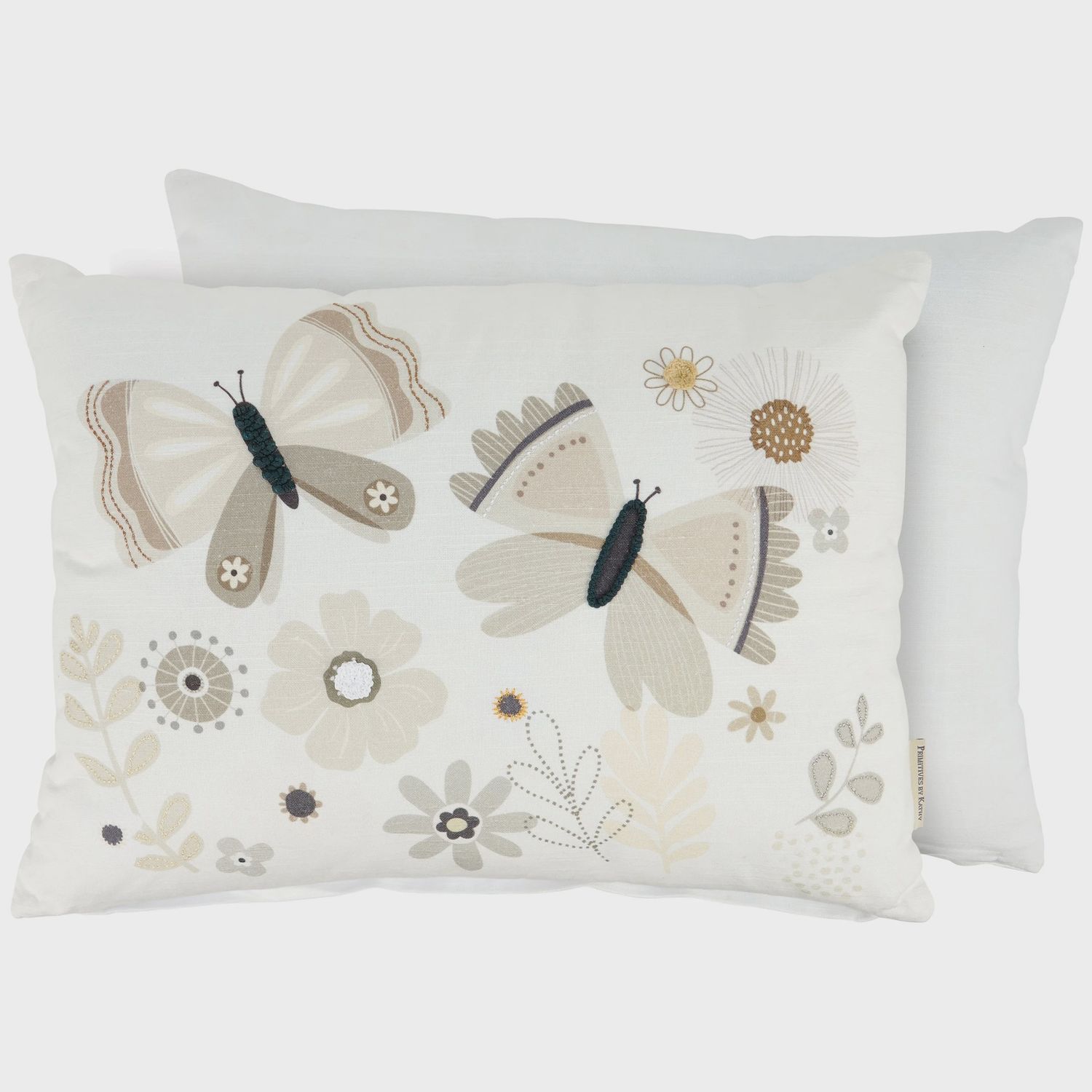 Pillow - Beige Butterfly Floral