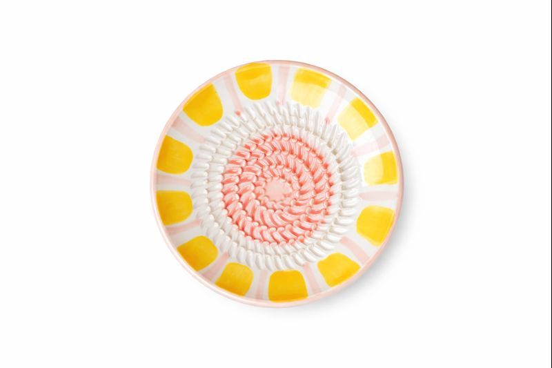 Ceramic Grater Plate- Small, Colour: Pastel Pink Valentina