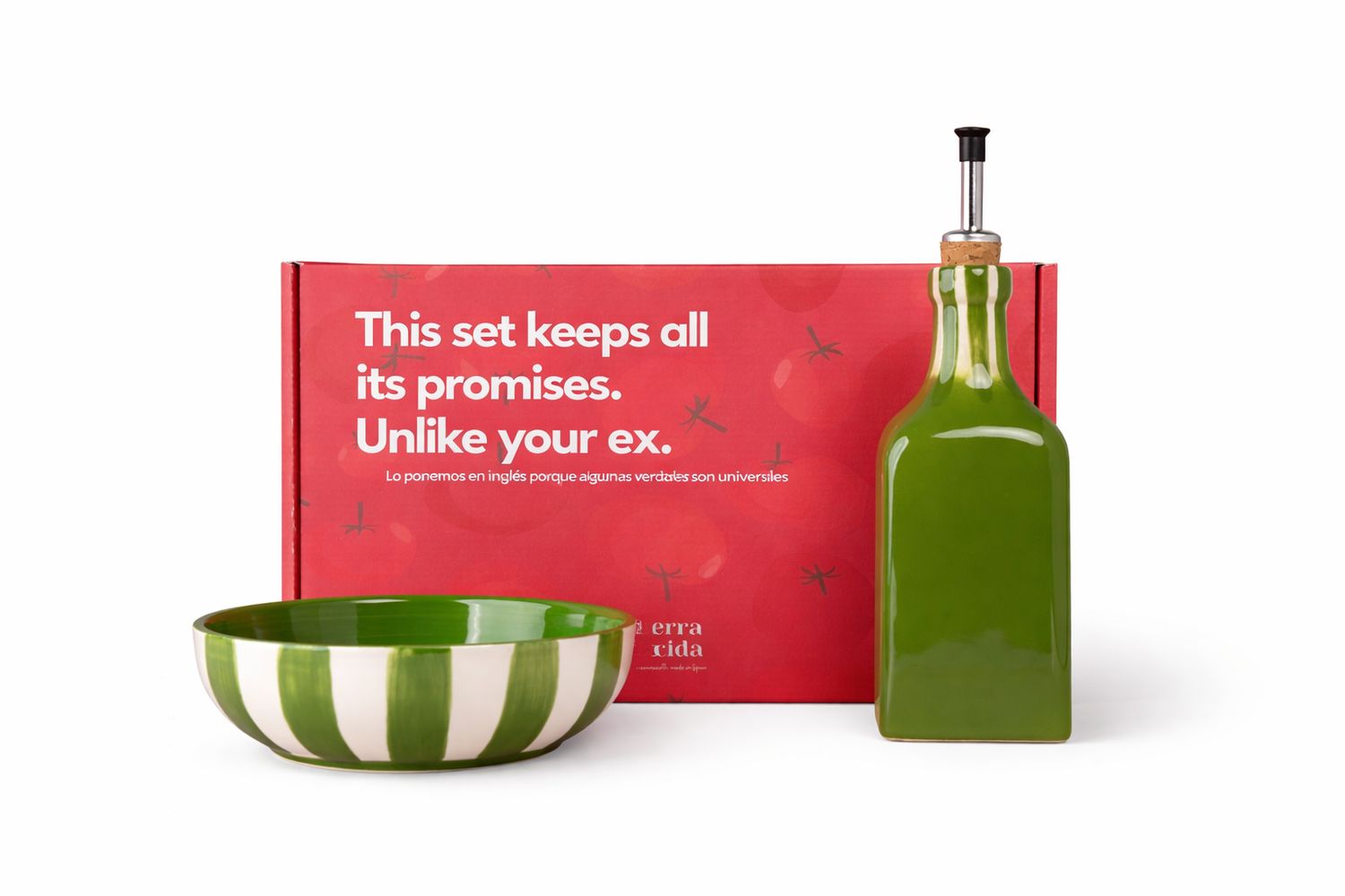 Ceramic Set Oil Dispenser&amp;Grater Plate