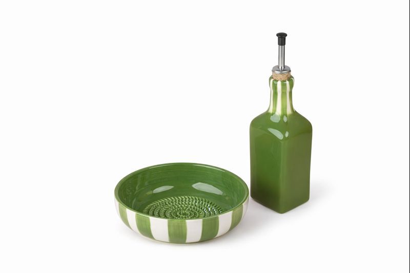 Ceramic Set Oil Dispenser&amp;Grater Plate