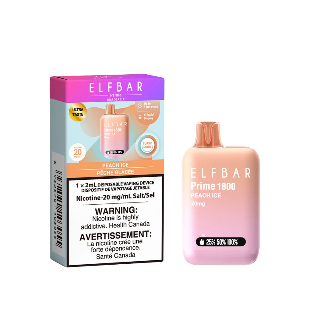 ELF Bar - Prime 1800 Disposable Vape, Flavour: Peach Ice