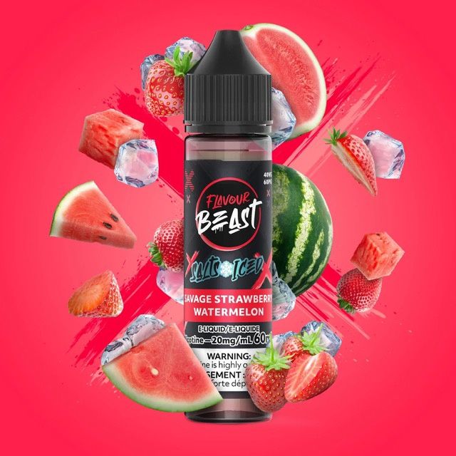 Flavour Beast E-Liquid (60ml), Flavour: Savage Strawberry Watermelon