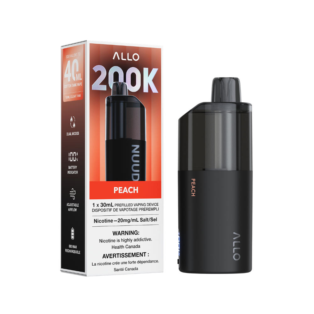 Allo Nuud 200k Puffs Disposable Vape, Flavour: Peach