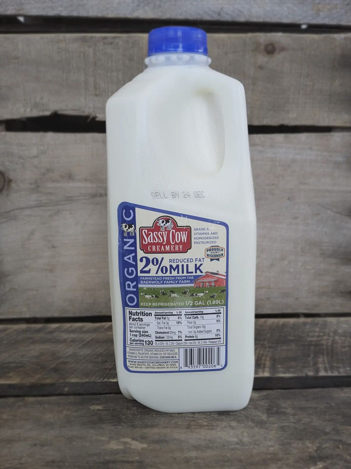 Organic 2% Milk (1/2 Gallon)