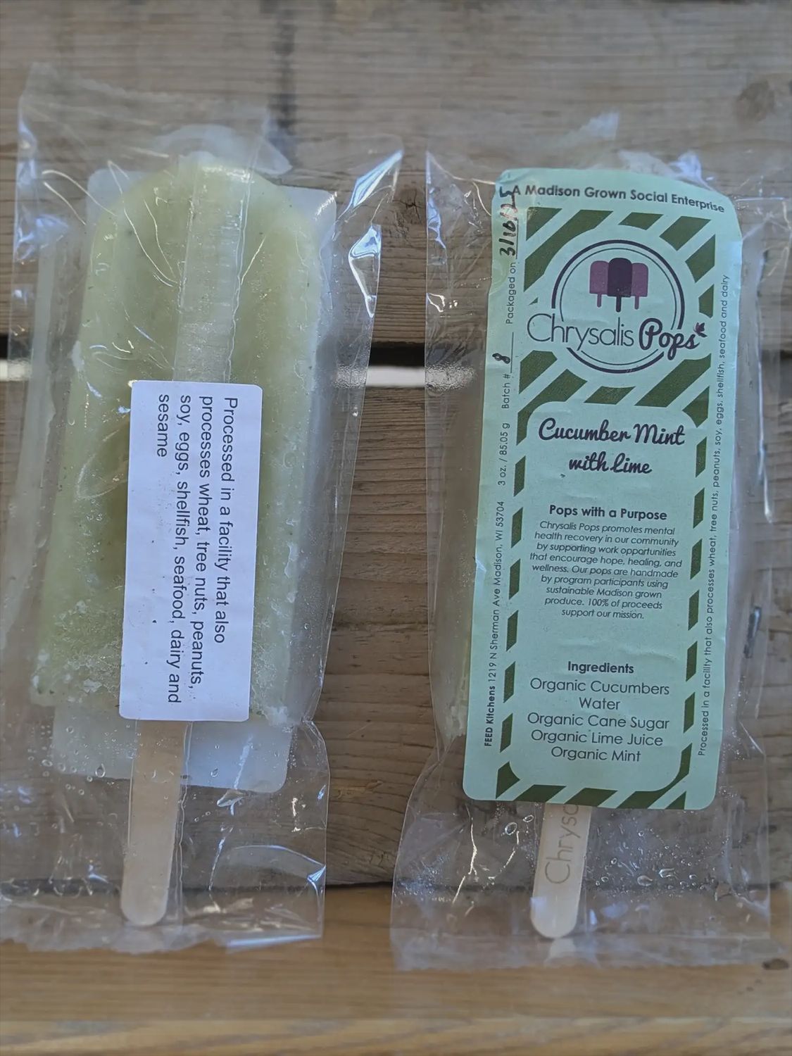 Popsicle, Choose Flavor: Cucumber Mint with Lime