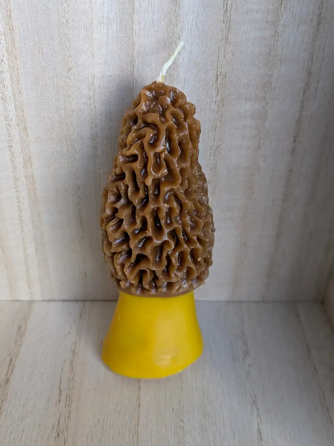 Beeswax Candle, Choose Option: Morel Mushroom