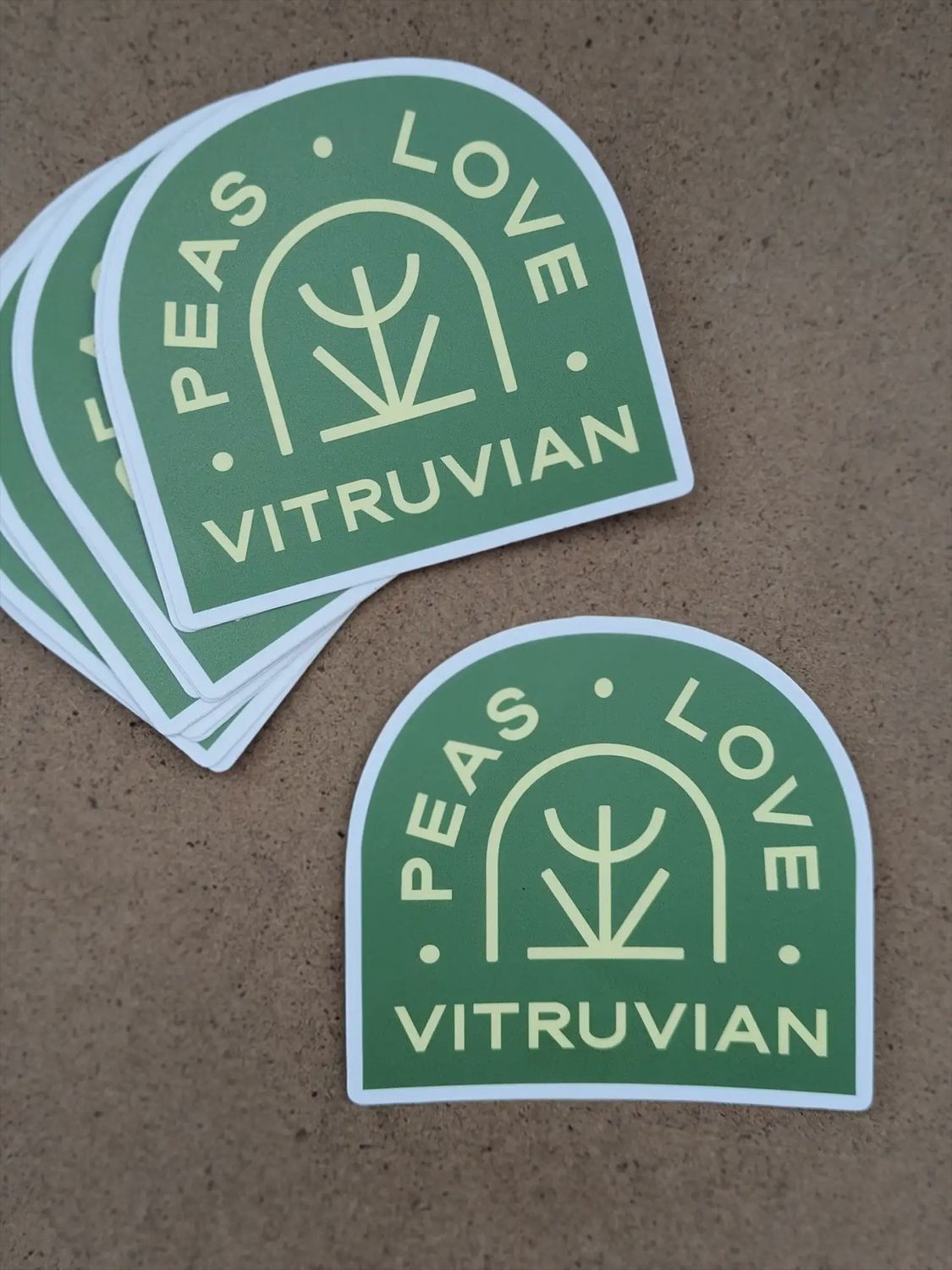 Peas, Love, Vitruvian Sticker