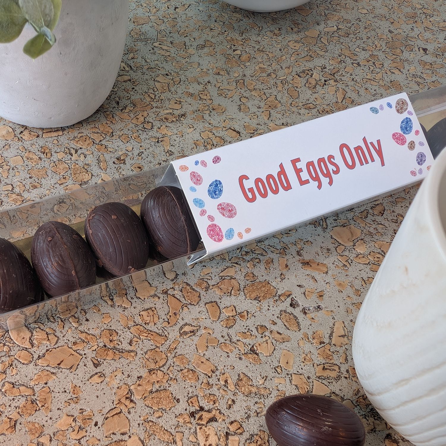 Dark Milk Eggs + Hazelnuts