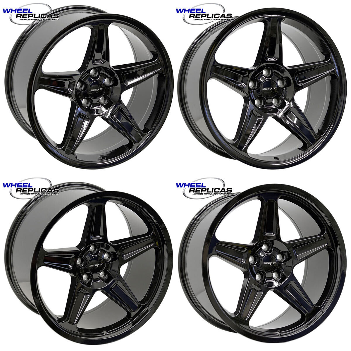 20X9.5 & 20x10.5 Gloss Black Demon Style Wheels - SET