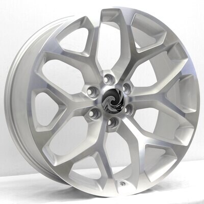 (4) 22x9 Snowflake Style Replica, Silver &amp; Machined Face - set of 4
