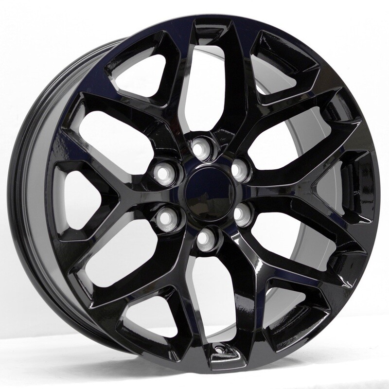 20x9 Snowflake Style Replica, Gloss Black