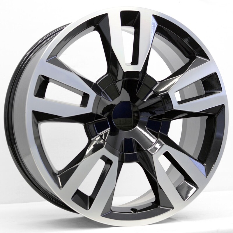 22x9 Tahoe RST Style Replica, Gloss Black &amp; Machined Face