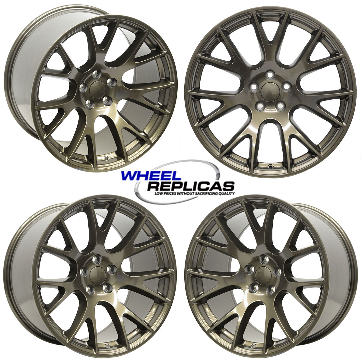20x9.5 & 20x11 Gloss Bronze Hellcat 'Y' Style Wheels - SET