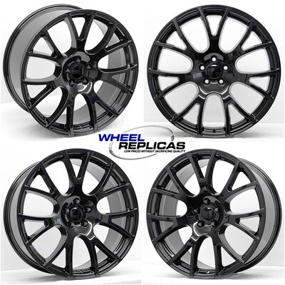 20x9.5 & 20x11 Gloss Black Hellcat 'Y' Style Wheels - SET