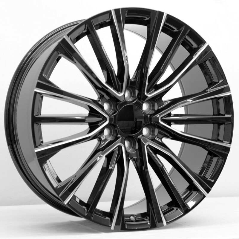 22x9 Escalade V Style Replica, Gloss Black &amp; Milled