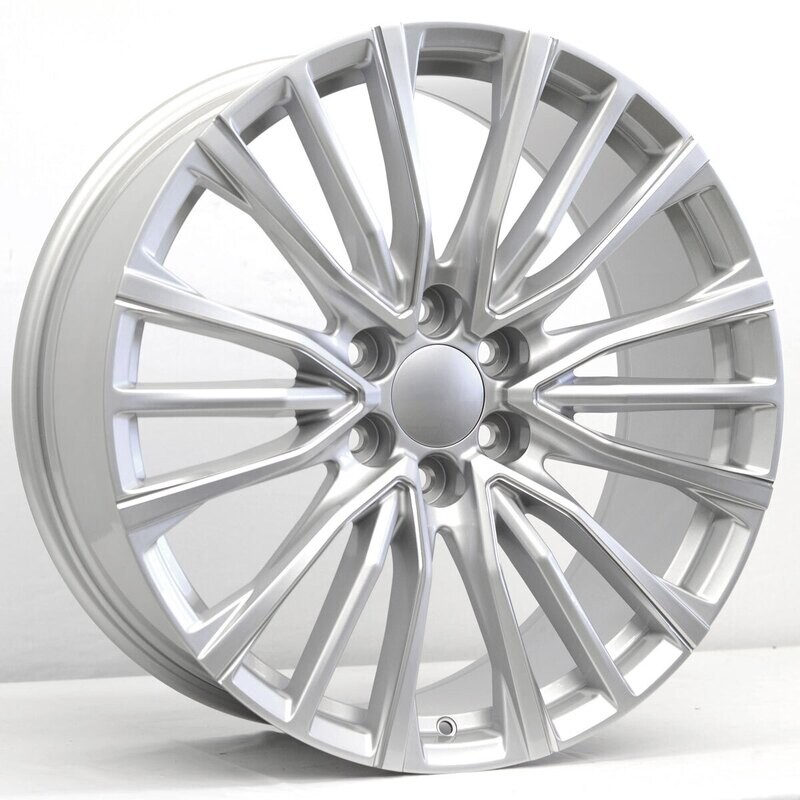 22x9 Escalade V Style Replica, Gloss Silver &amp; Milled