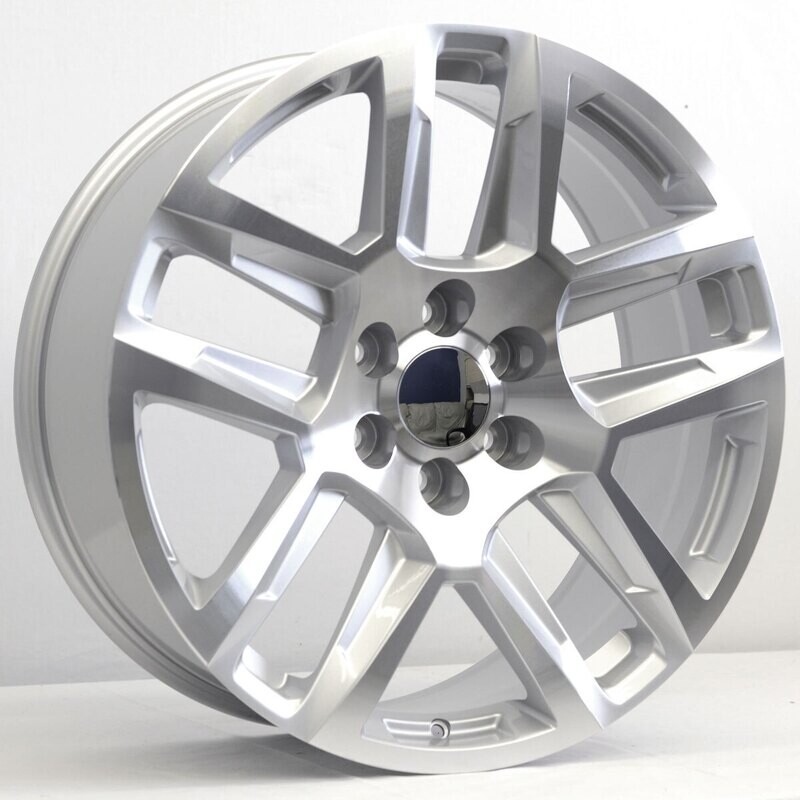 22x9 GM CV63 Style Replica, Gloss Silver &amp; Machined Face