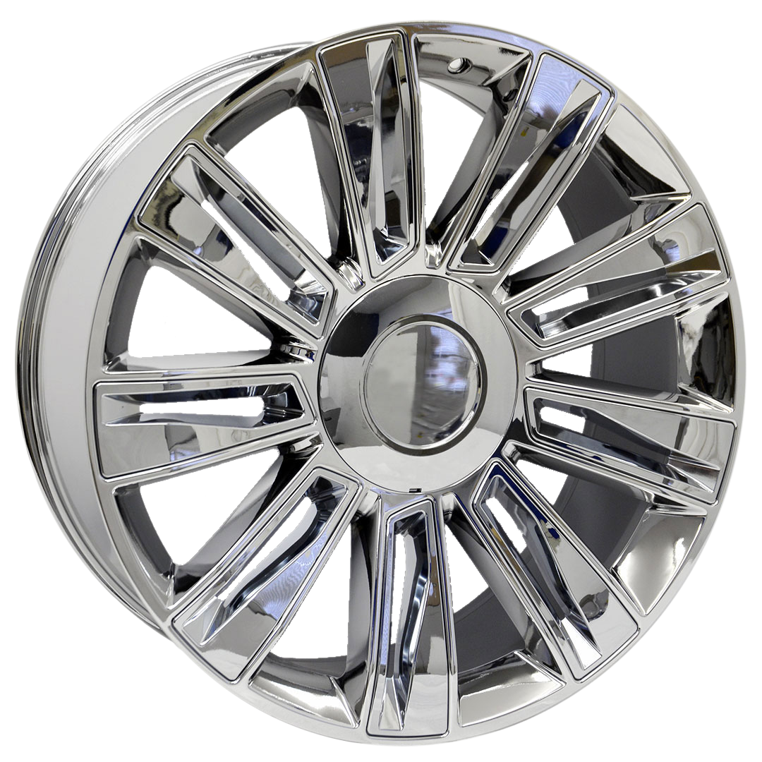 22x9 Escalade Fan Blade Style Replica, Chrome with Chrome Inserts