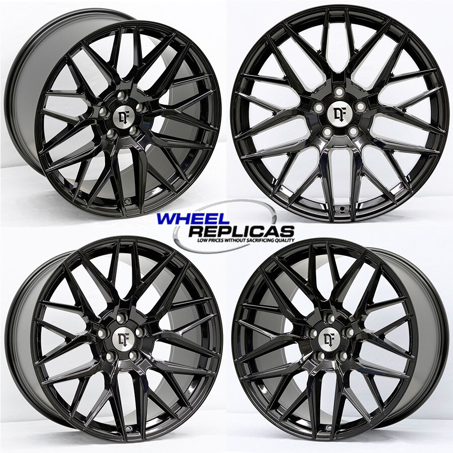 (4) 20x9 Gloss Black Downforce DC10 Wheels (Mustang)