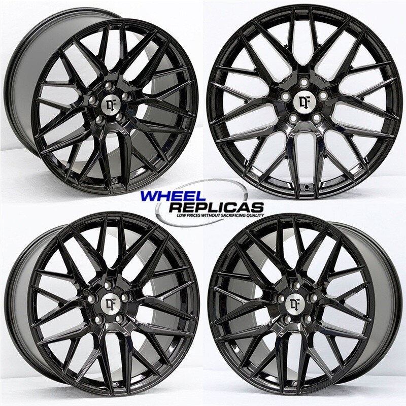 (4) 20x9 Gloss Black Downforce DC10 Wheels (Mustang)