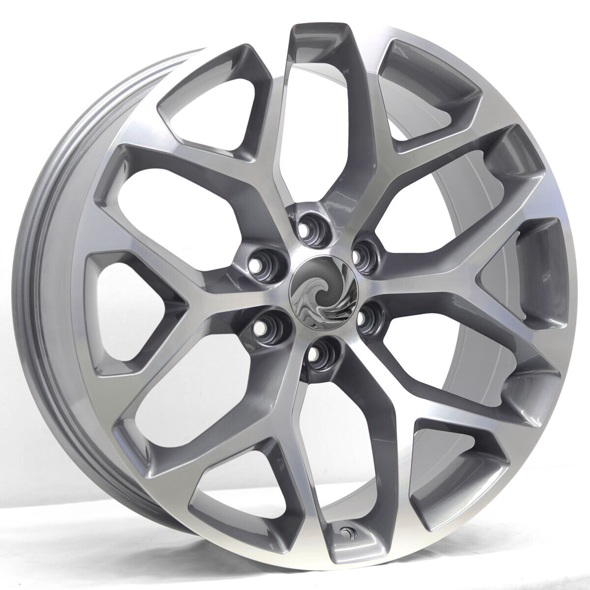 22x9 Snowflake Style Replica, Gunmetal &amp; Machined Face