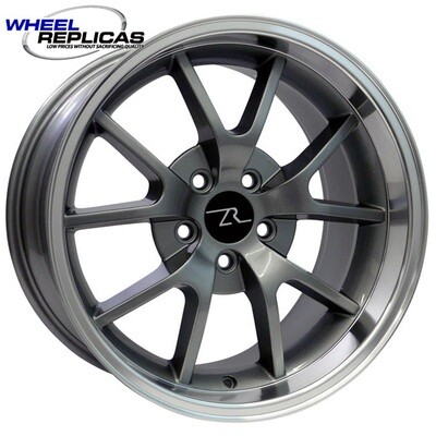 STAGGERED 18x9 &amp; 18x10 Anthracite w/Mirror Lip FR500 Style Replica Wheel SET