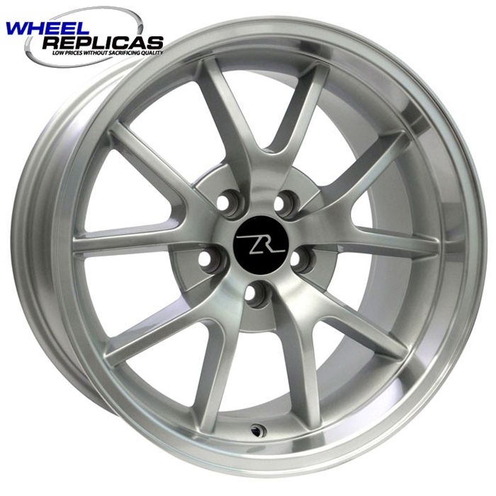STAGGERED 18x9 &amp; 18x10 Silver w/Mirror Lip FR500 Style Replica Wheel SET