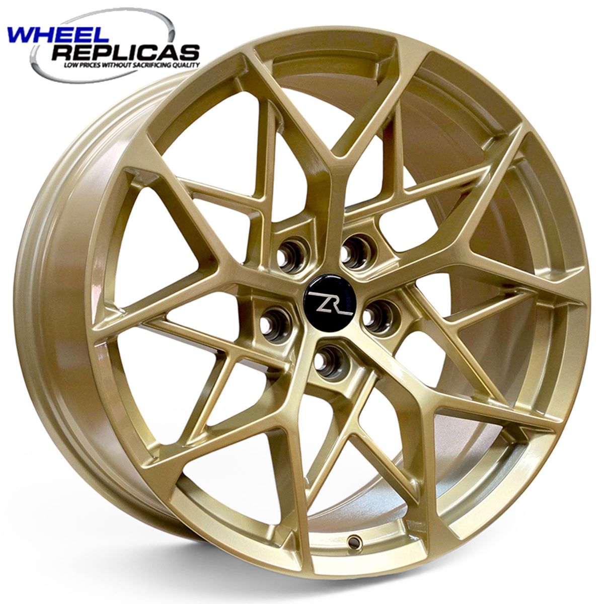 (4) 19x10 Frozen Gold Mach Style Wheels