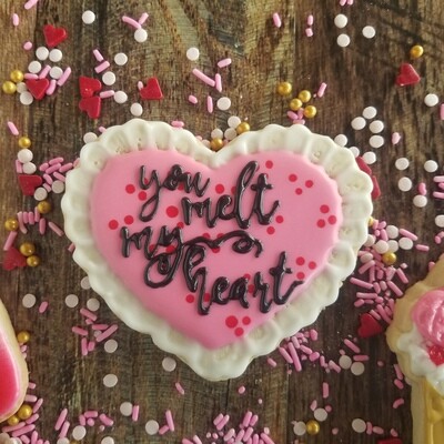 Heart Cookie with Custom Message