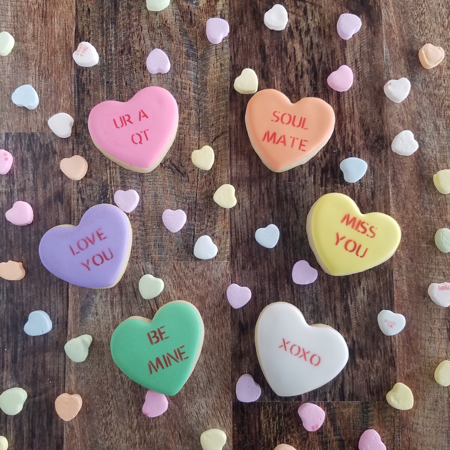 Conversation Heart Mini Cookies 6-Pack