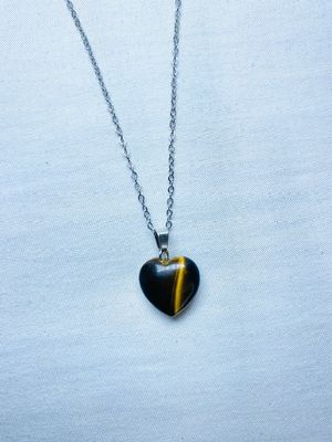 Tiger's eye heart [Stainless steel]