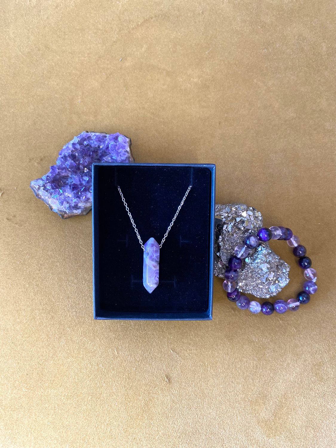 Amethyst Necklace  and Bracelet Set