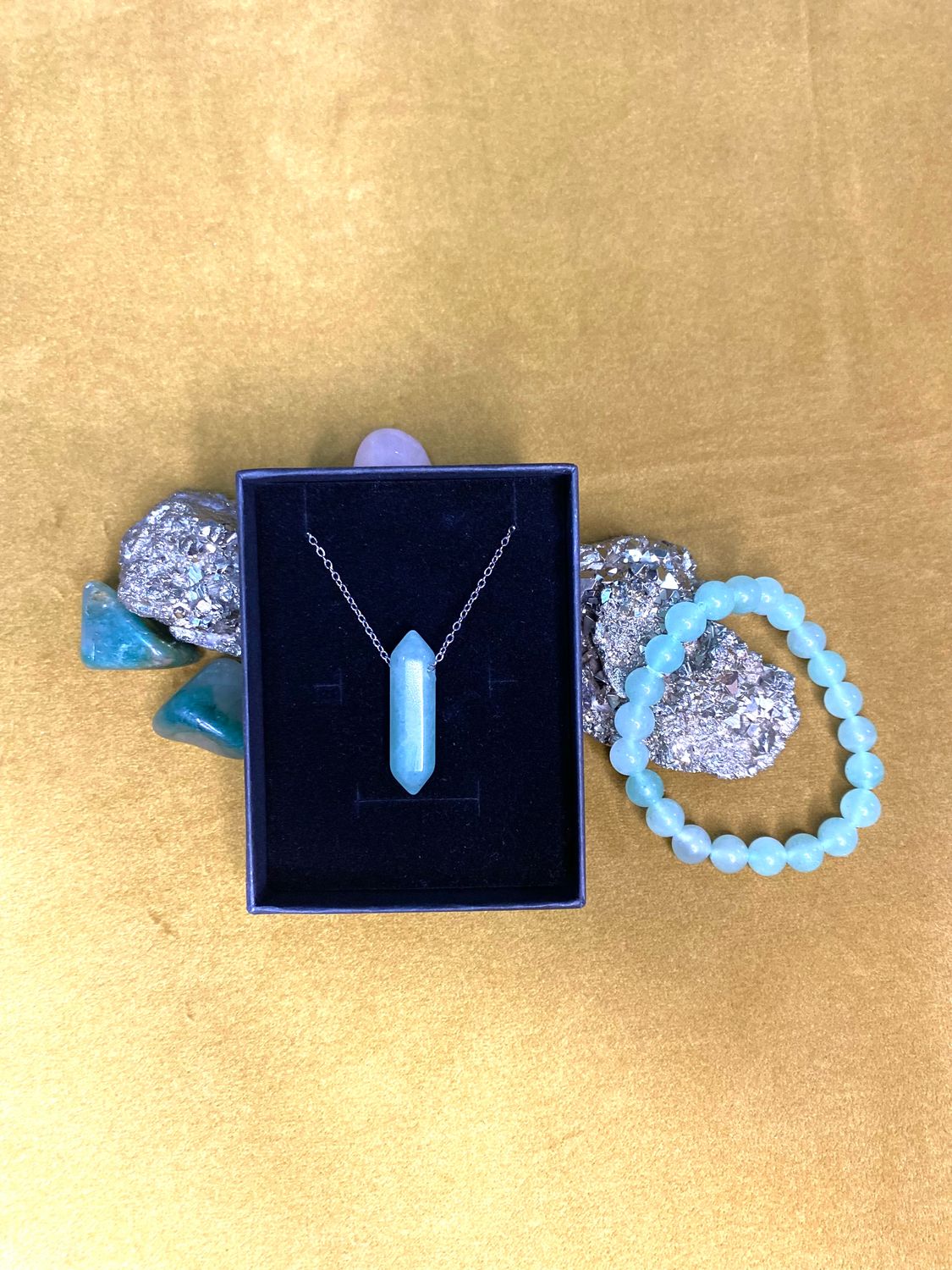 Green Aventurine necklace &amp; bracelet Set