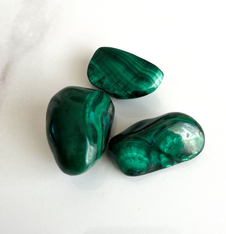Green Malachite tumbled  3-4cm per stone for Change and Emotional Release