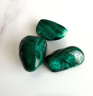 Green Malachite tumbled  3-4cm per stone for Change and Emotional Release