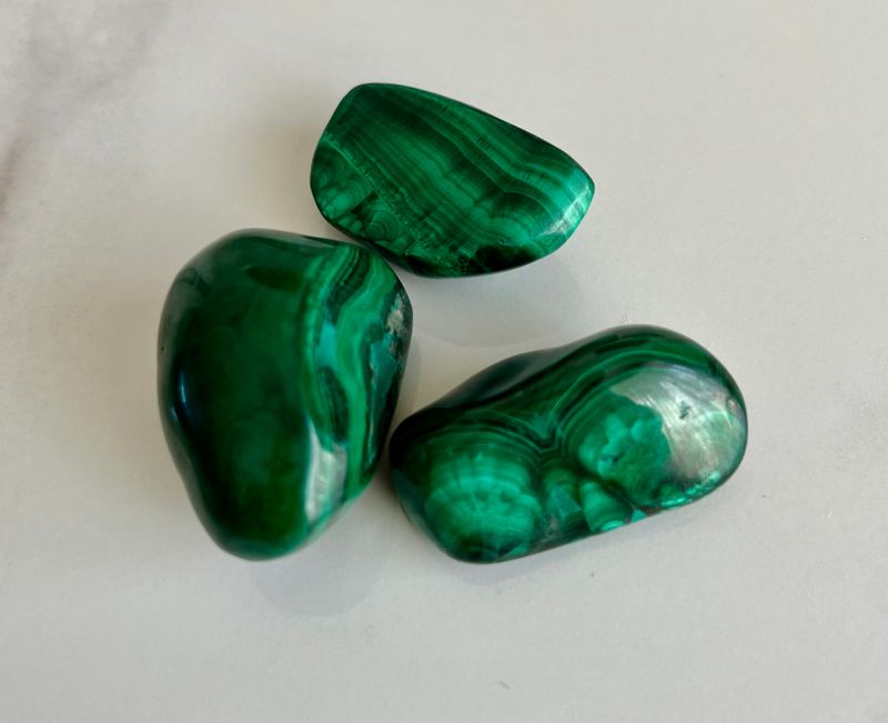 Green Malachite tumbled  3-4cm per stone